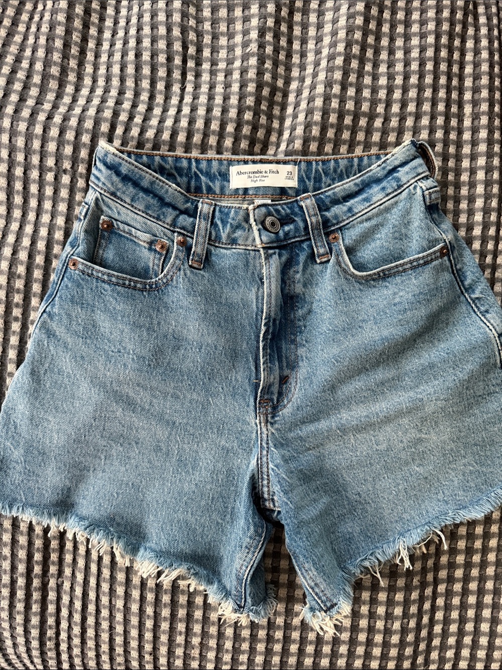 Abercrombie & Fitch Light Blue High-Rise Denim Cutoff Shorts- Sz 23 Curve Love